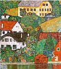 Gustav Klimt Wall Art - Houses at Unterach